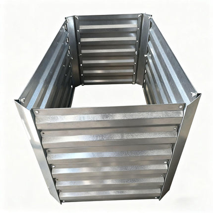 Rectangular Metal Planter – Raised Garden Bed, Galvanized