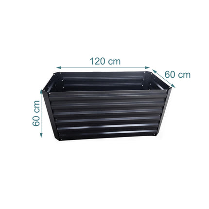 Rectangular Metal Planter – Raised Garden Bed, Galvanized