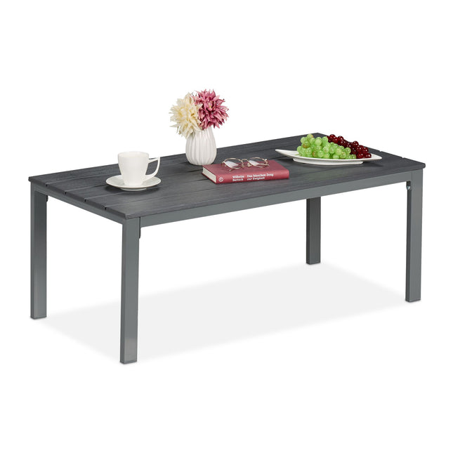 Rectangular Outdoor Table – Weatherproof Plastic & Steel