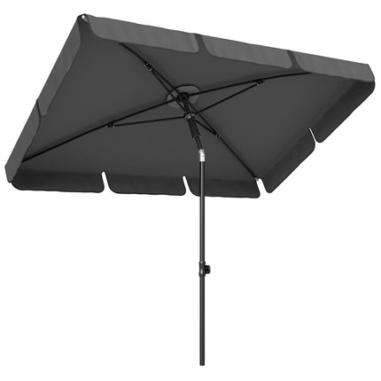 Rectangular Patio Umbrella, Water-Resistant, Dark Grey
