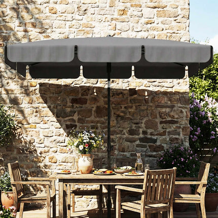 Rectangular Patio Umbrella, Water-Resistant, Dark Grey