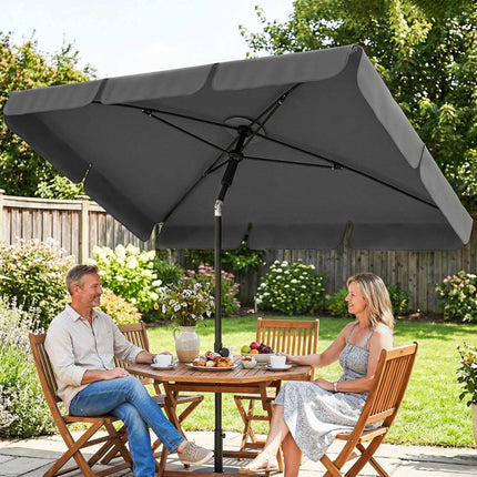 Rectangular Patio Umbrella, Water-Resistant, Dark Grey