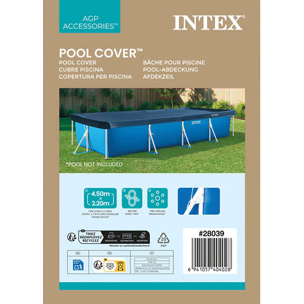 Rectangular Pool Cover 450x220 cm with Drain Holes