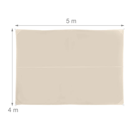 Rectangular Shade Sail, Beige UV Sunshade With Bag