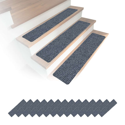Rectangular Stair Mats, 16pc, 75x20cm, Self-Adhesive