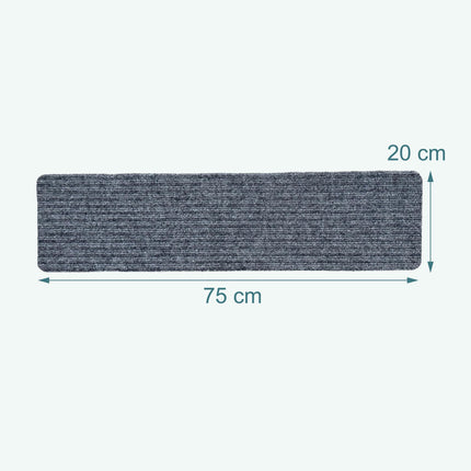 Rectangular Stair Mats, 16pc, 75x20cm, Self-Adhesive