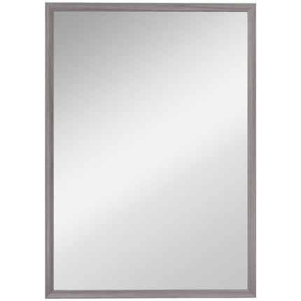 Rectangular Wall Mirror, 50x70 cm, Grey Wood Frame