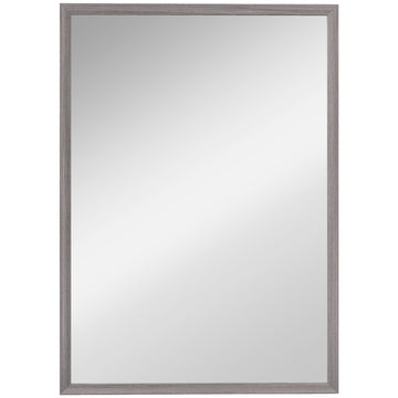 Rectangular Wall Mirror, 50x70 cm, Grey Wood Frame