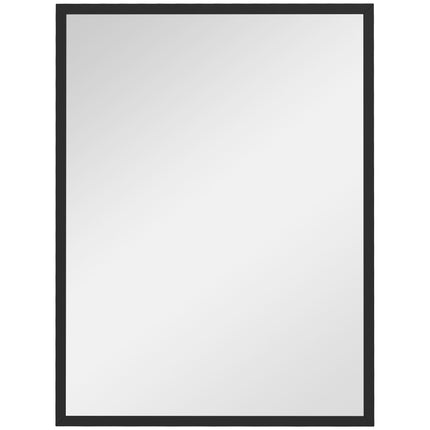 Rectangular Wall Mirror, 60x80 cm, Black MDF Frame