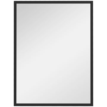 Rectangular Wall Mirror, 60x80 cm, Black MDF Frame
