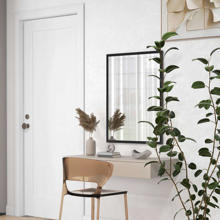Rectangular Wall Mirror, 60x80 cm, Black MDF Frame