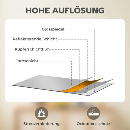 Rectangular Wall Mirror, 70x90 cm, Black MDF Frame