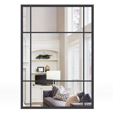 Rectangular Wall Mirror, Metal Frame, 100 x 70 cm