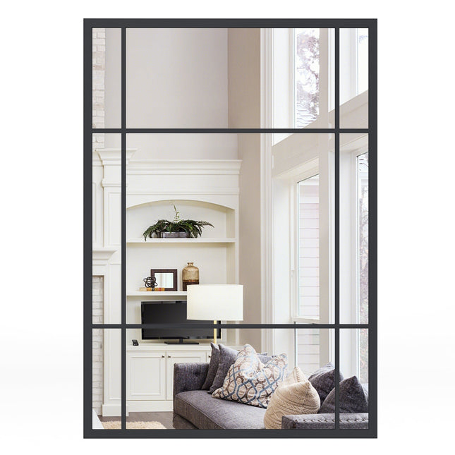 Rectangular Wall Mirror, Metal Frame, 100 x 70 cm