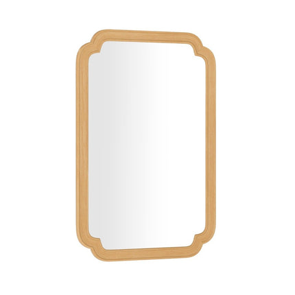 Rectangular Wall Mirror with Wood Frame, 90x60 cm