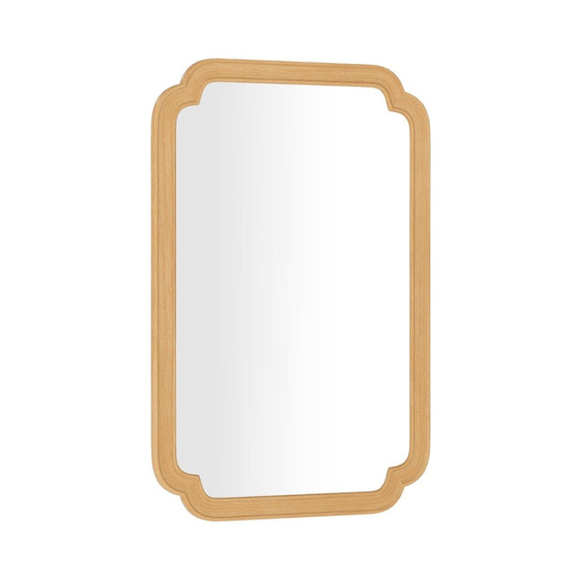 Rectangular Wall Mirror with Wood Frame, 90x60 cm