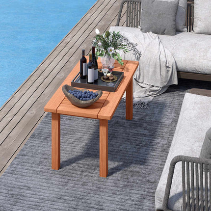 Rectangular Wooden Coffee Table with Slatted Top, 90x45x43.5cm