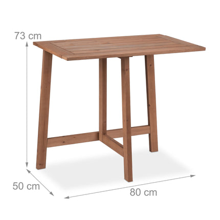 Rectangular folding table wood brown