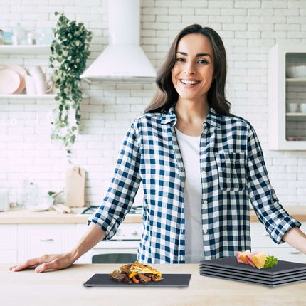 Rectangular slate plate set of 6