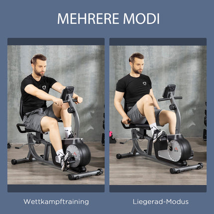 Recumbent exercise bike - LCD, 8-level resistance, 110 kg capacity