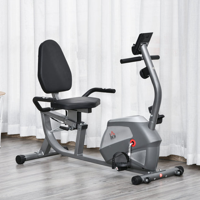 Ligergometer Met Lcd-Display, 8 Niveaus Van Instelbare Magnetische Weerstand, Gebruikersgewicht Tot 110 Kg, Metaal Abs, 136X62,5X38Cm