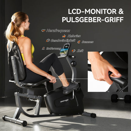 Recumbent Exercise Bike, Magnetic, 8 Resistance Levels, LCD