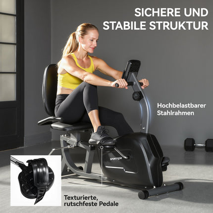 Recumbent Exercise Bike, Magnetic, 8 Resistance Levels, LCD