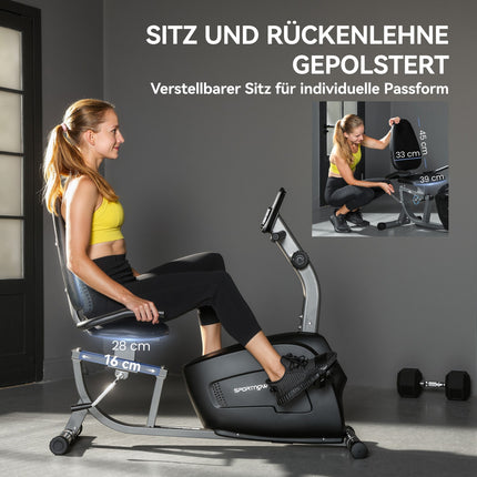 Recumbent Exercise Bike, Magnetic, 8 Resistance Levels, LCD