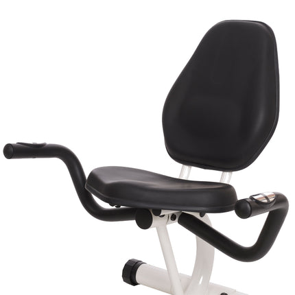 Recumbent Magnetic Exercise Bike, White/Green