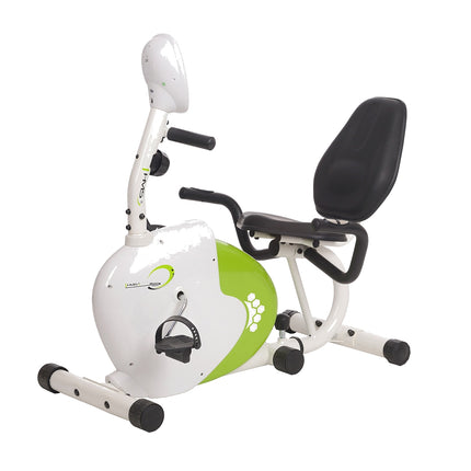 Recumbent Magnetic Exercise Bike, White/Green