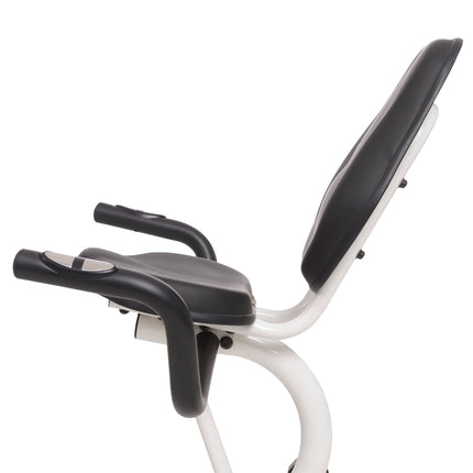 Recumbent Magnetic Exercise Bike, White/Green