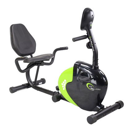 Recumbent Magnetic Stationary Bike, Black/Green