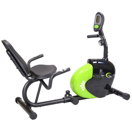 Recumbent Magnetic Stationary Bike, Black/Green
