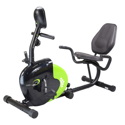 Recumbent Magnetic Stationary Bike, Black/Green