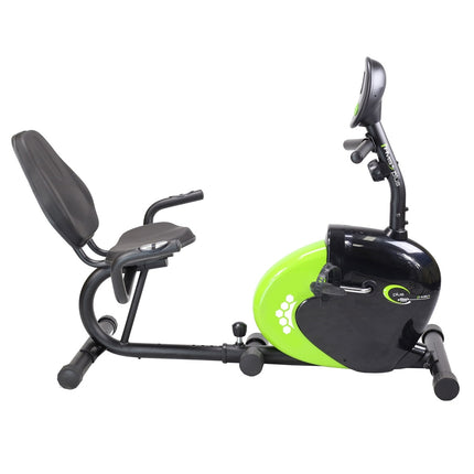 Recumbent Magnetic Stationary Bike, Black/Green