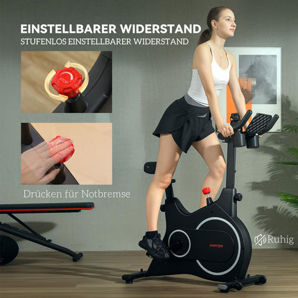 Ligfietsergometer voor hometrainer met magnetische weerstand, LCD-monitor, zitergometer met verstelbare zitting en handgreep, tablethouder, flessenhouder, tot 120 kg Aosom