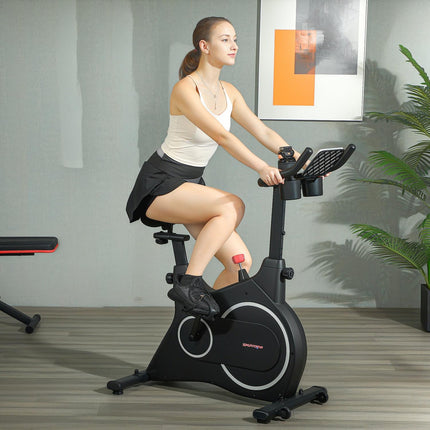 Ligfietsergometer voor hometrainer met magnetische weerstand, LCD-monitor, zitergometer met verstelbare zitting en handgreep, tablethouder, flessenhouder, tot 120 kg Aosom