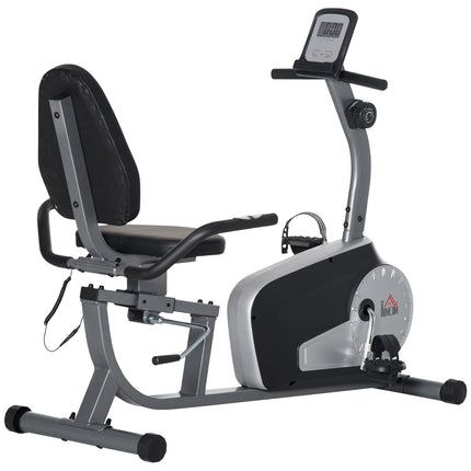 Recumbent exercise bike - LCD, 8-level resistance, 110 kg capacity