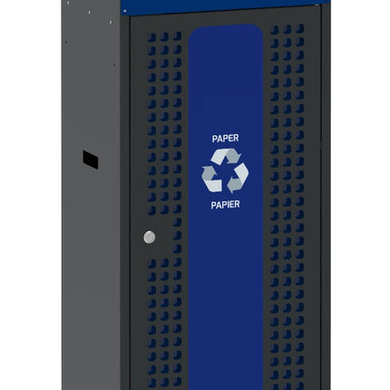 Recycling Bin, 180L Capacity, Galvanised Steel, Blue