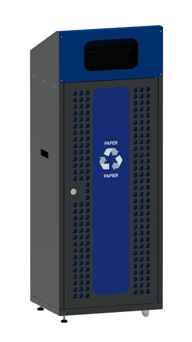 Recyclingbak, inhoud 180 liter, gegalvaniseerd staal, blauw
