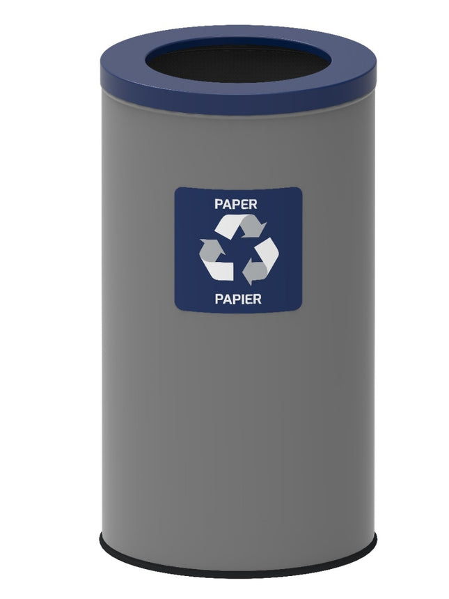 Recyclingbak 75 liter, blauw - staal, antislipbodem