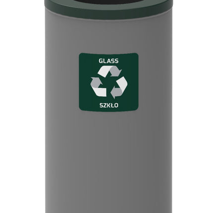 Recycling Bin 75L Green – Steel, Non-Slip Base