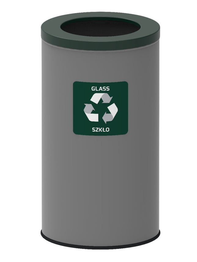 Recyclingbak 75L Groen - Staal, Antislipbodem