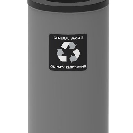 Recycling Bin, 75L Steel – Black, Eco-Friendly