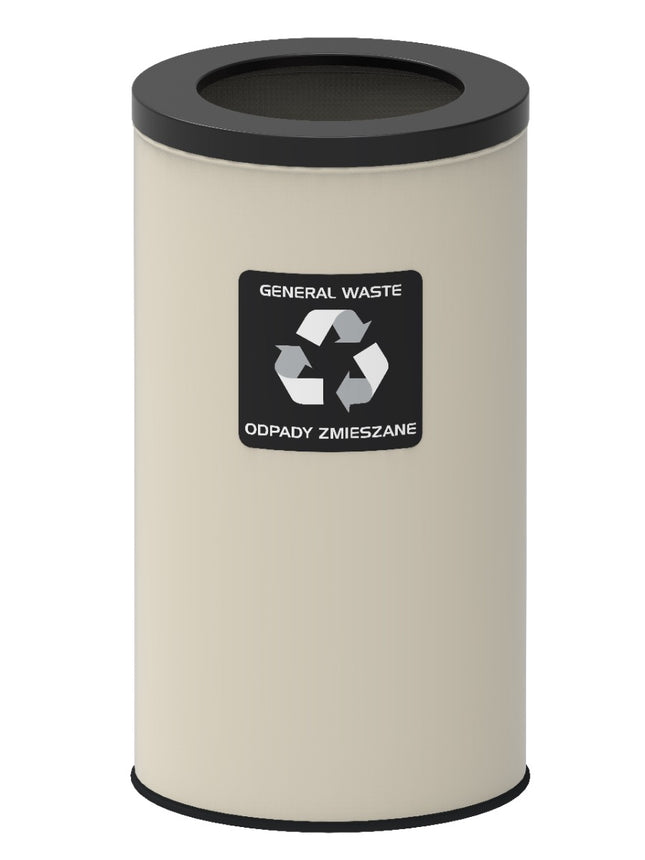 Recyclingbak 75L, wit staal - Milieuvriendelijke afvalscheiding