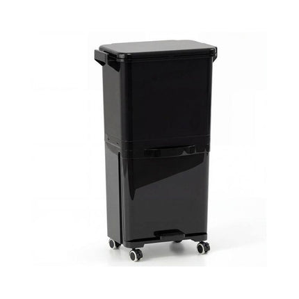 Recycling Waste Bin 36L with 2 Removable 10L Compartments, Black, Foot Pedal