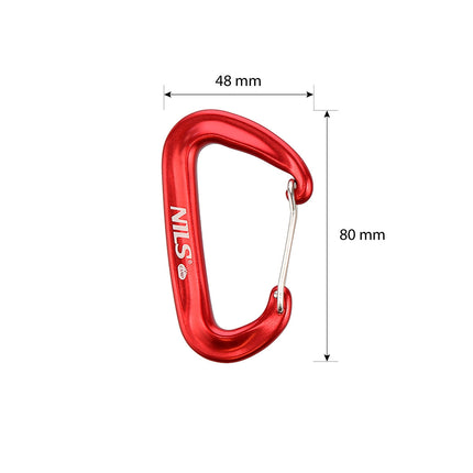 Red Carabiner 12kN, Heavy Duty Climbing Clip