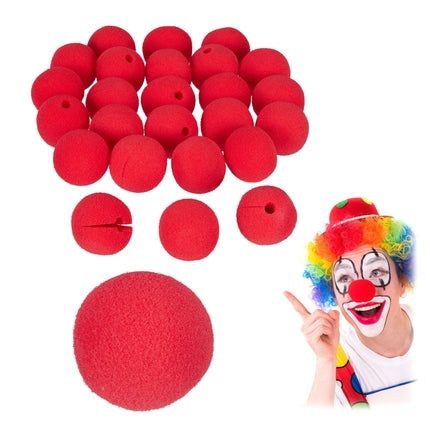 Red Clown Noses 25 Piece Set
