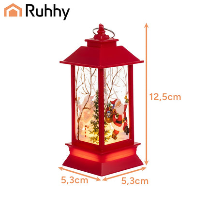 Red LED Christmas Lantern, Battery-Operated, 12.5cm