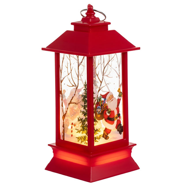 Red LED Christmas Lantern, Battery-Operated, 12.5cm
